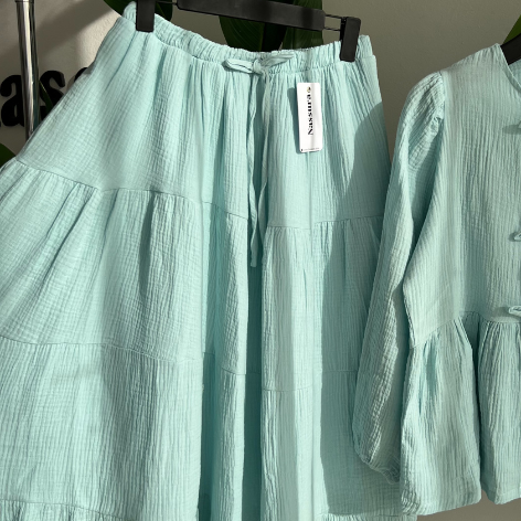 JUPE MAXI HIVERNAL EN COTON GAZZE