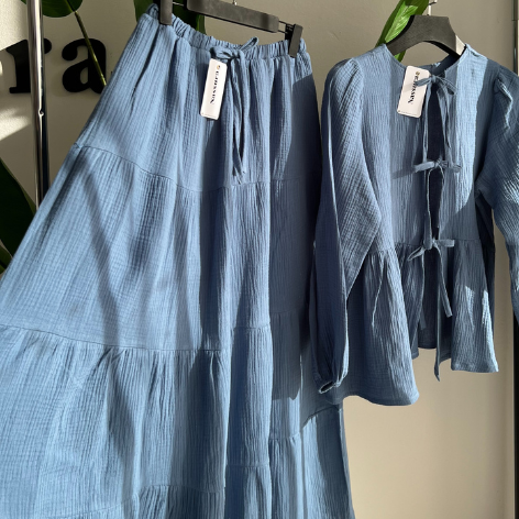 JUPE MAXI HIVERNAL EN COTON GAZZE