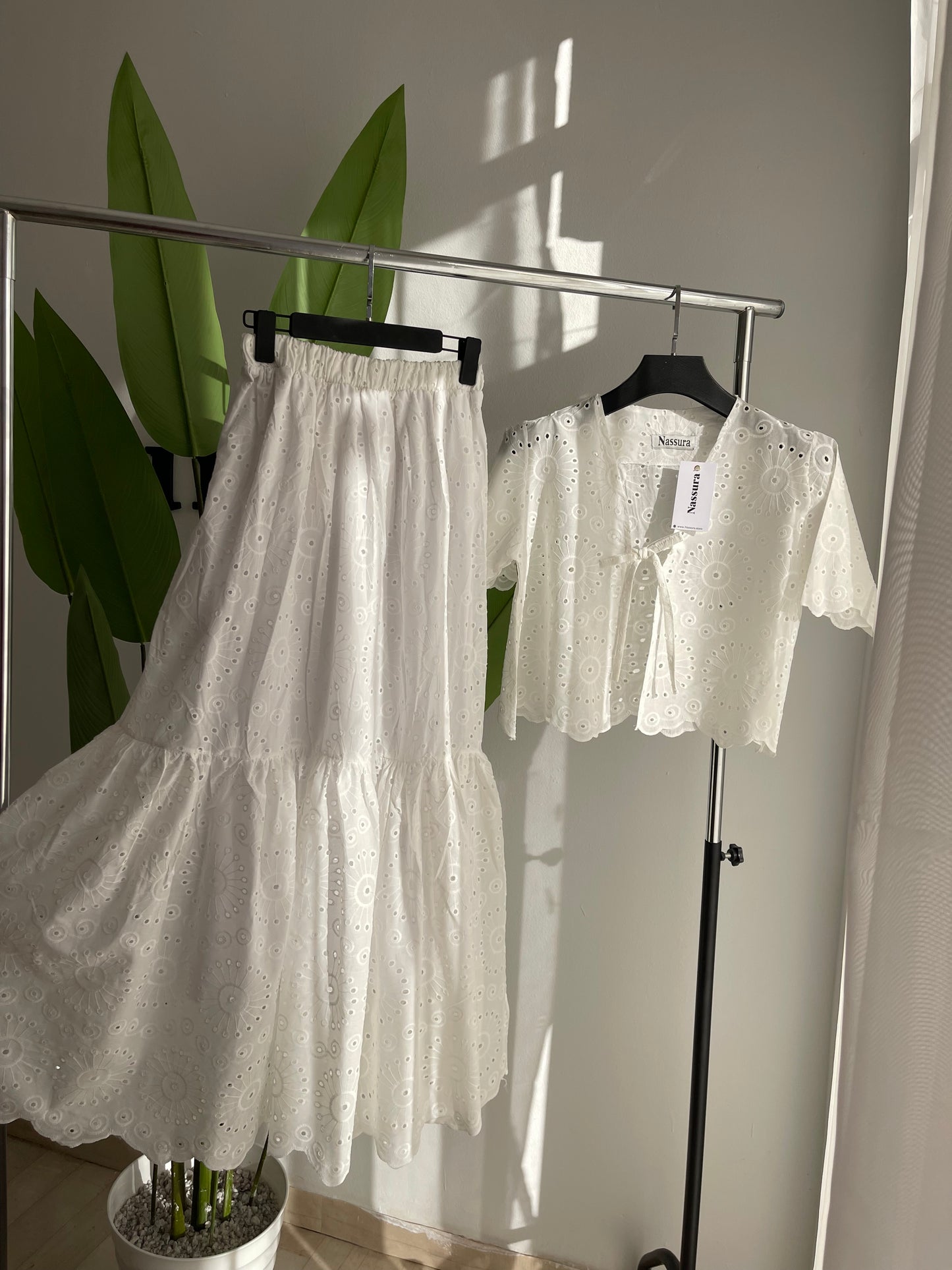 ENSEMBLE BRODERIE ANGLAISE DEMI MANCHE