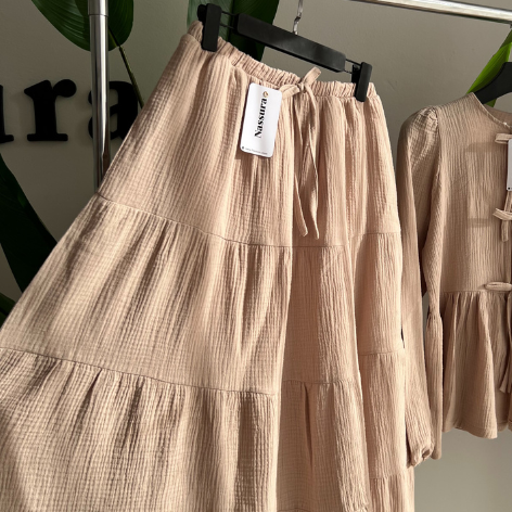 JUPE MAXI HIVERNAL EN COTON GAZZE