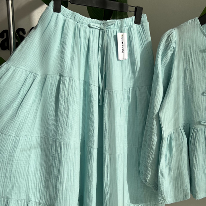 JUPE MAXI HIVERNAL EN COTON GAZZE