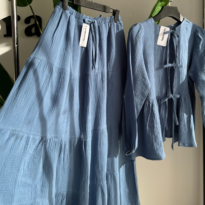 JUPE MAXI HIVERNAL EN COTON GAZZE