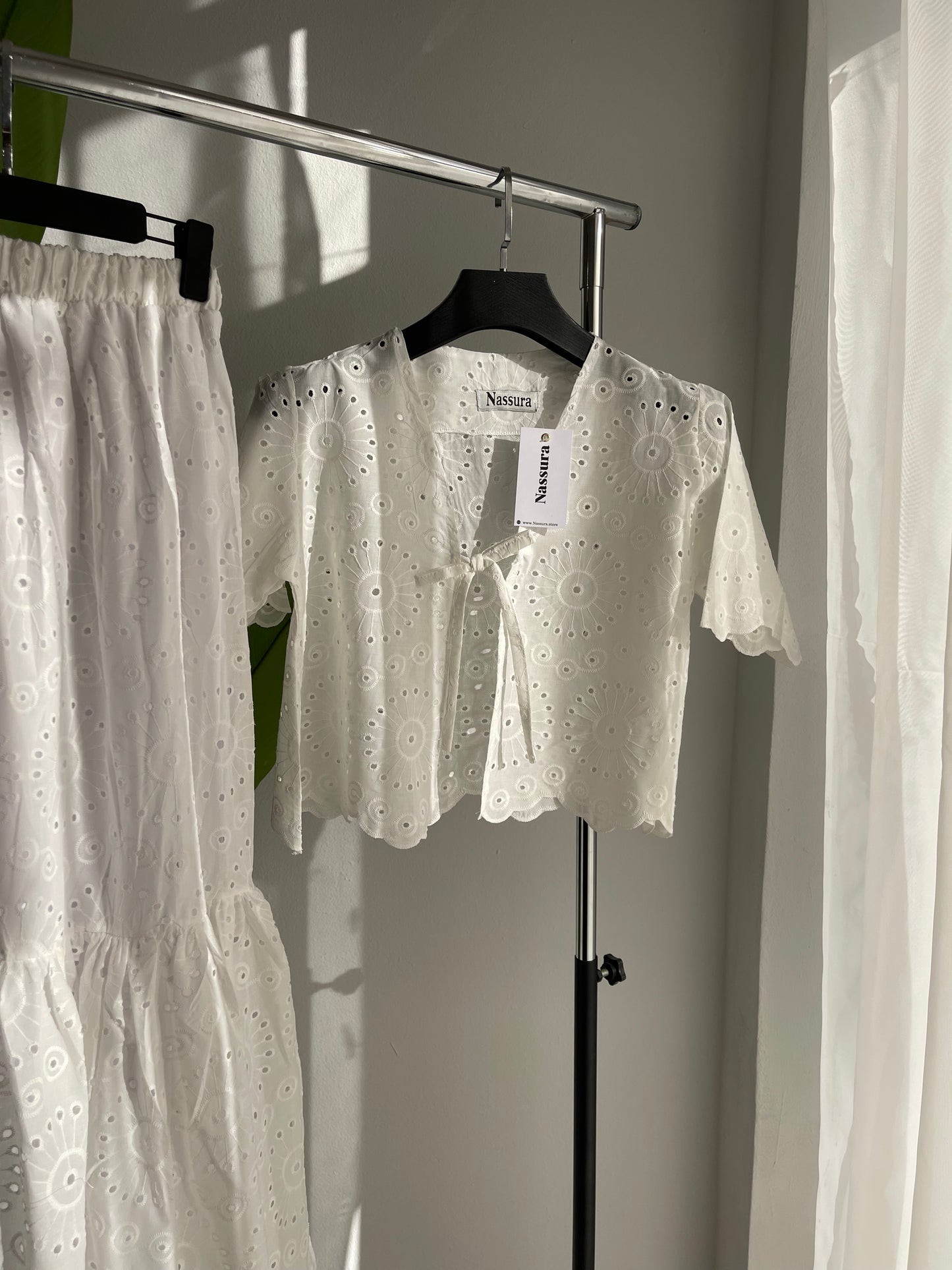ENSEMBLE BRODERIE ANGLAISE DEMI MANCHE