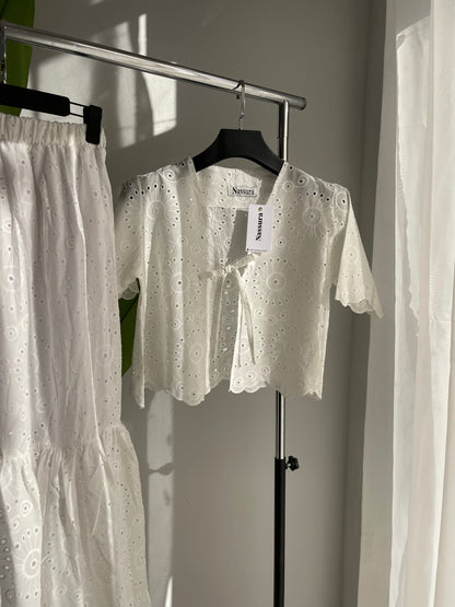 ENSEMBLE BRODERIE ANGLAISE DEMI MANCHE