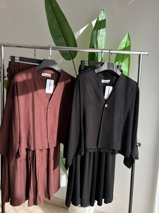 ensemble piere avec jupe en crepe