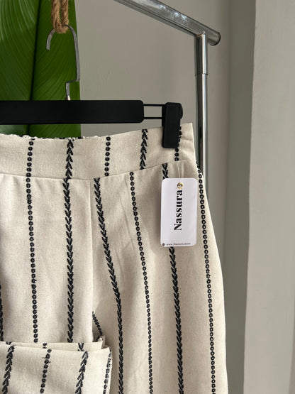 PANTALON EN LIN BRODERIE ANGLAISE