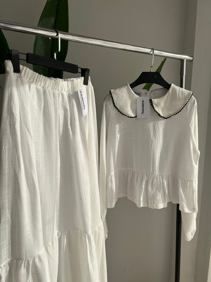 ensemble jupe et haut en lin