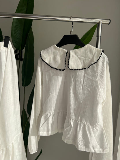 ensemble jupe et haut en lin