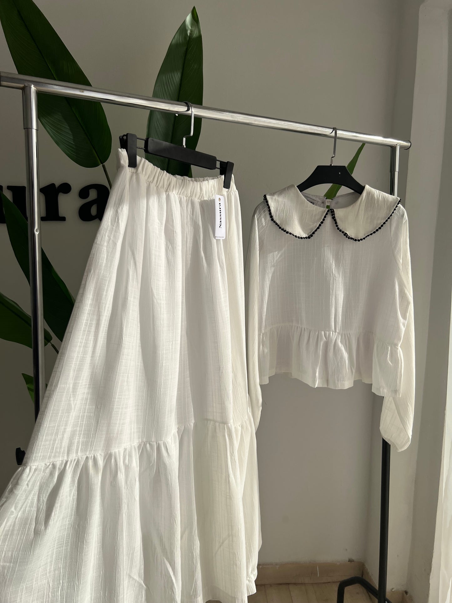 ensemble jupe et haut en lin