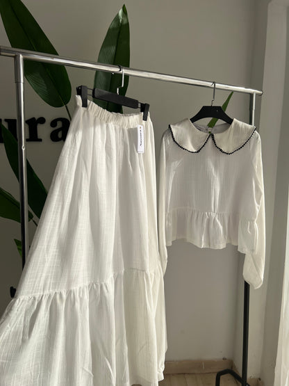 ensemble jupe et haut en lin