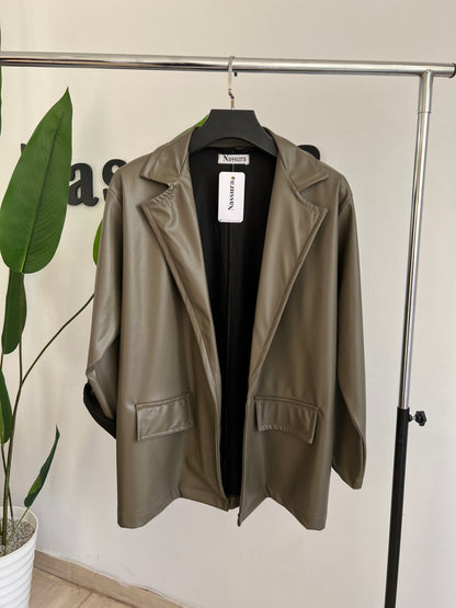 veste en cuire coton a l'intérieur