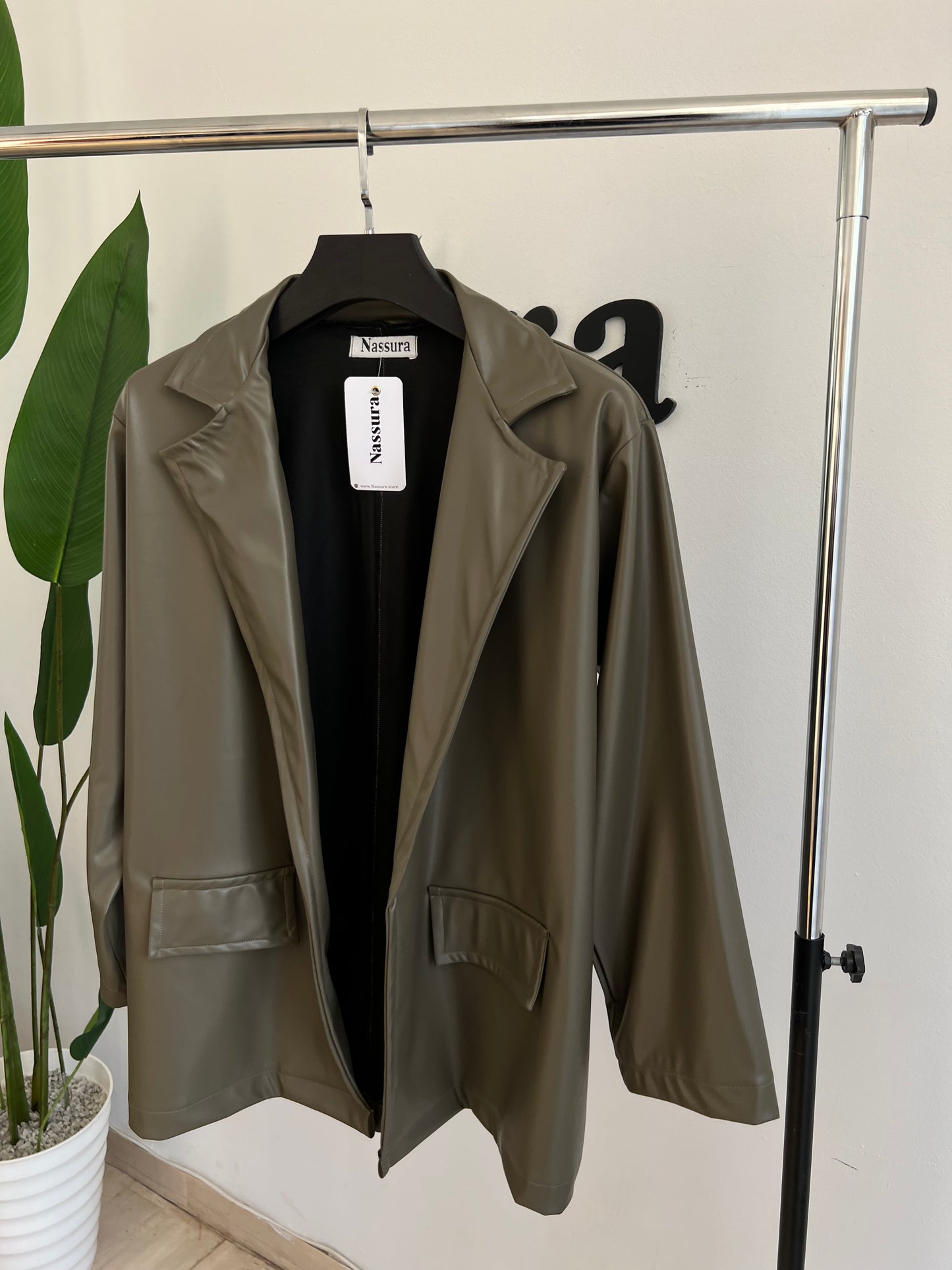 veste en cuire coton a l'intérieur