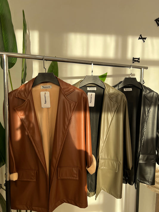 veste en cuire coton a l'intérieur