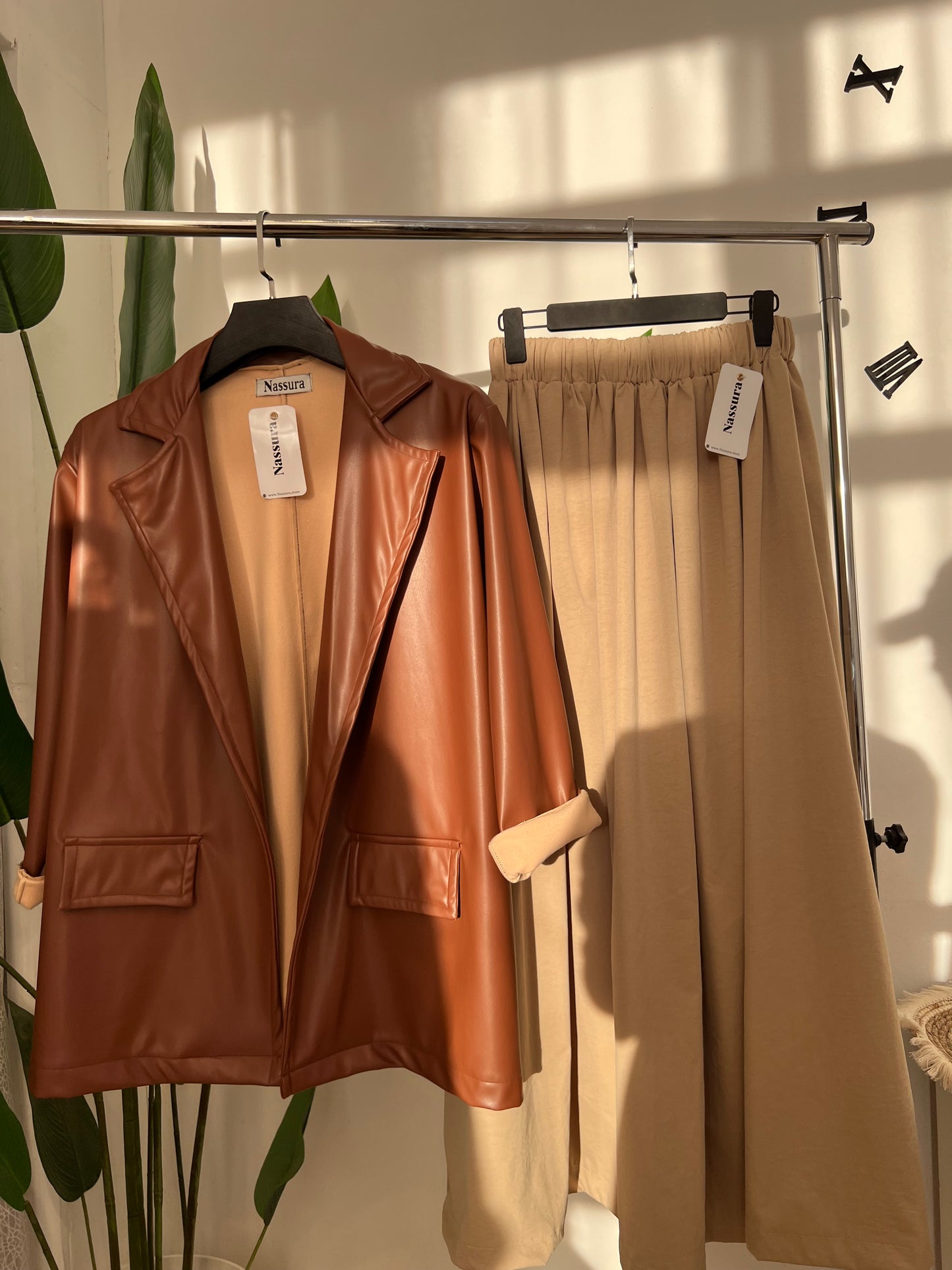 veste en cuire coton a l'intérieur