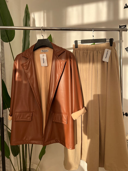 veste en cuire coton a l'intérieur