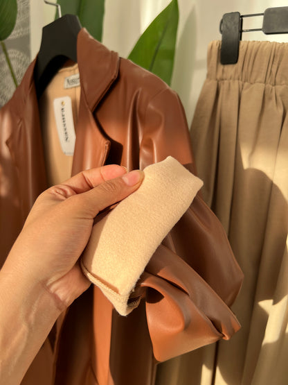 veste en cuire coton a l'intérieur