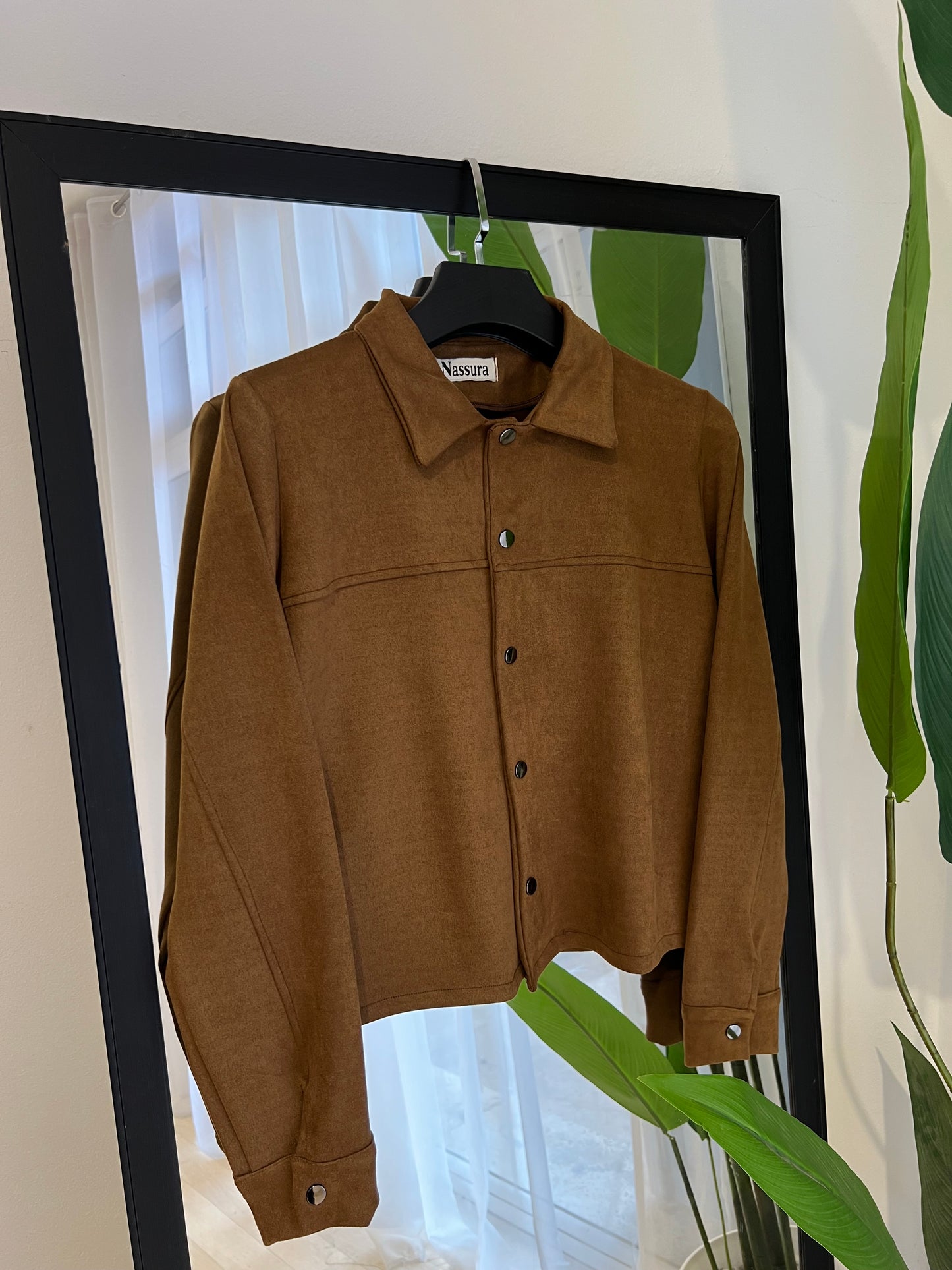 veste coupée en peau de chameau