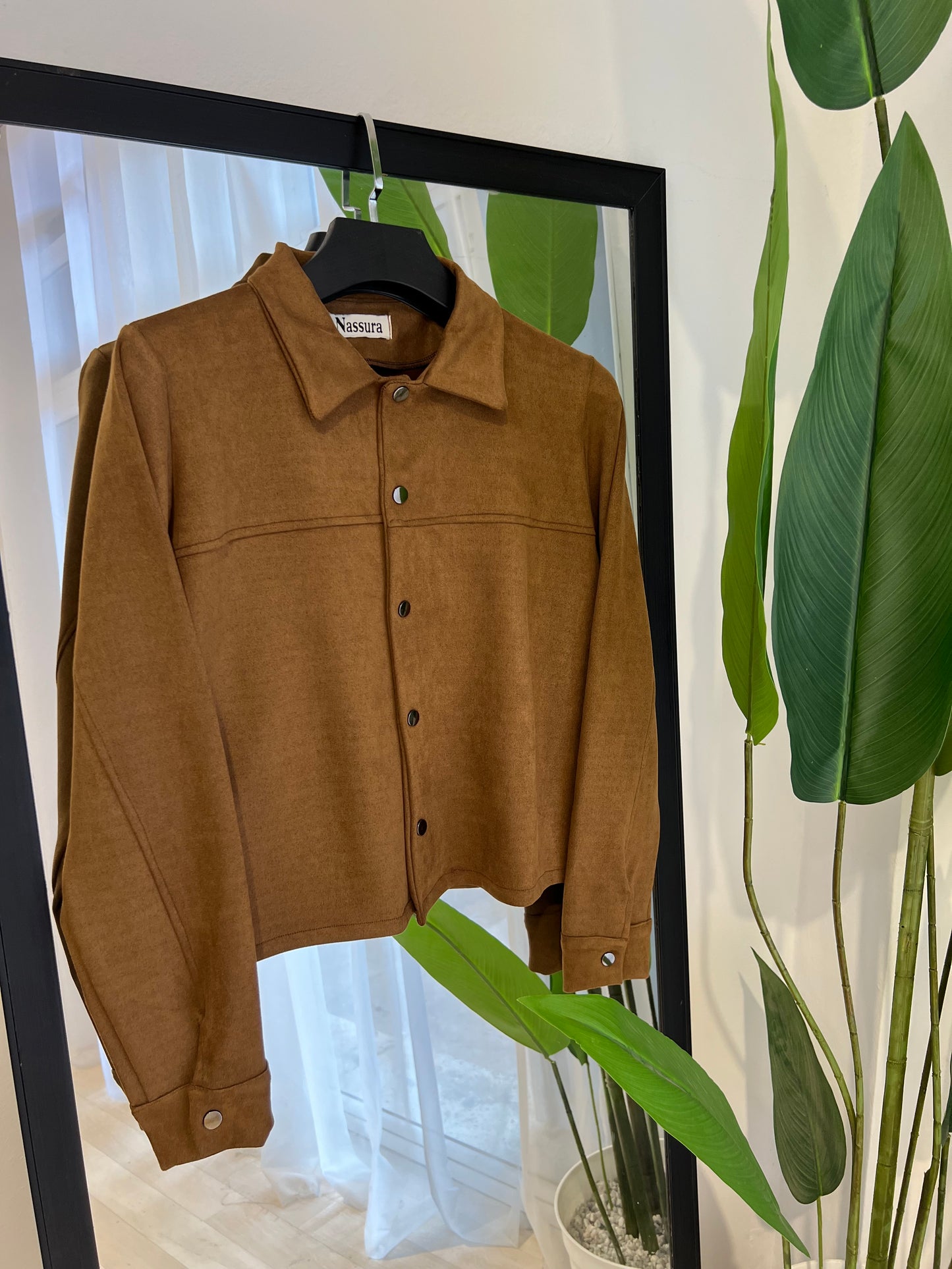 veste coupée en peau de chameau