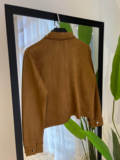 veste coupée en peau de chameau