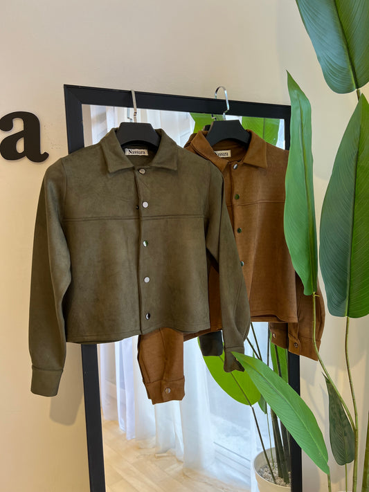 veste coupée en peau de chameau