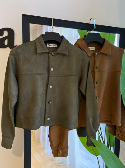 veste coupée en peau de chameau