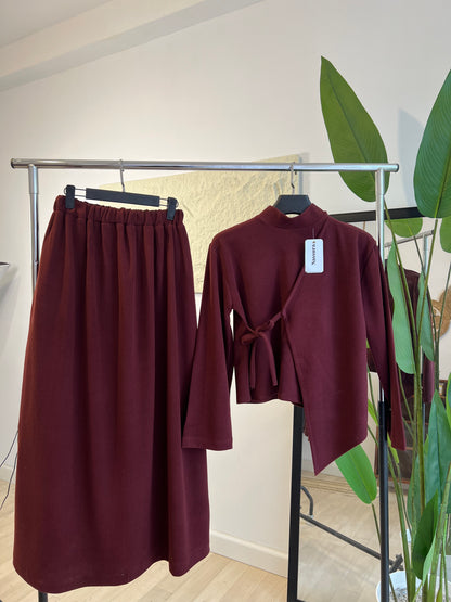 ENSEMBLE ROSE EN LAINE cotlé