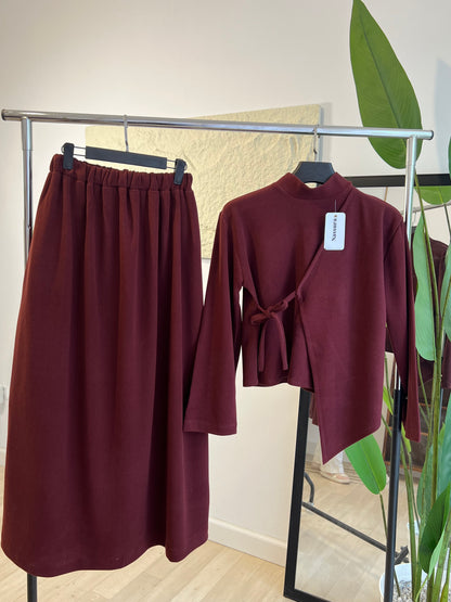 ENSEMBLE ROSE EN LAINE cotlé