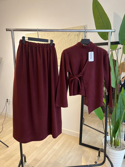 ENSEMBLE ROSE EN LAINE cotlé