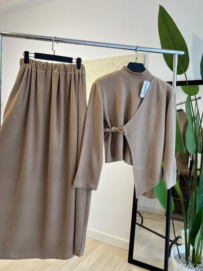 ENSEMBLE ROSE EN LAINE cotlé