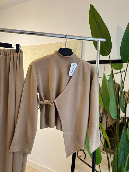 ENSEMBLE ROSE EN LAINE cotlé