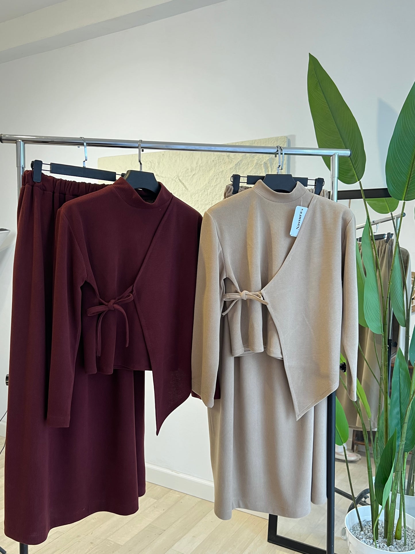 ENSEMBLE ROSE EN LAINE cotlé