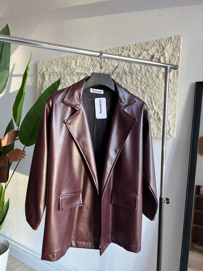 veste en cuire coton a l'intérieur