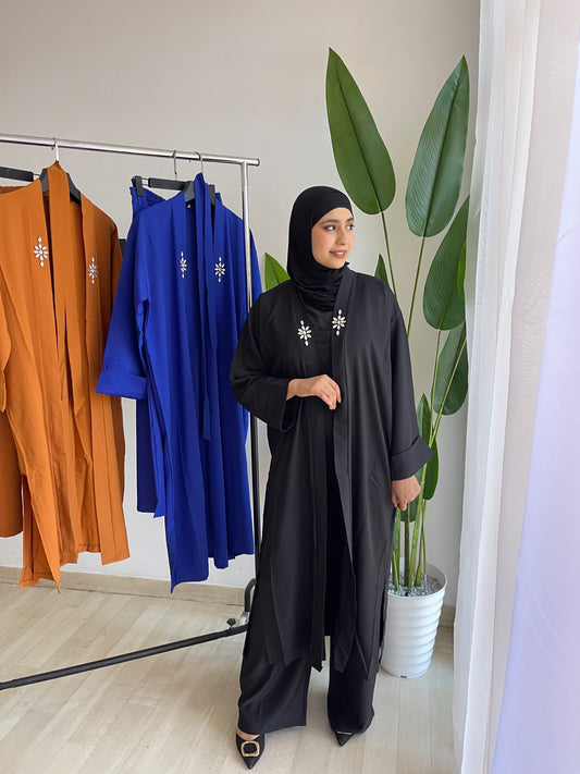 ENSEMBLE EN CREEPE 2 PICES PANTALON KIMONO LONG